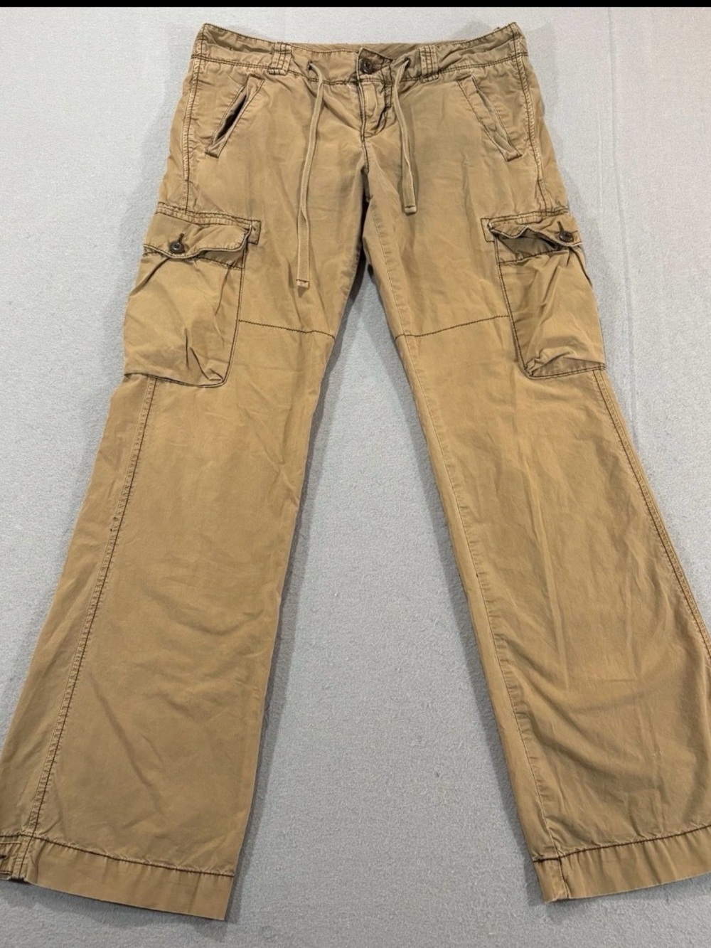 Y2K Polo Jeans Co Womens Low Rise Cargo Pants Sz 4 Bootcut Military Ralph Lauren
